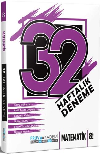 Pruva Akademi 8. Sınıf Matematik 32 Haftalık Deneme Komisyon