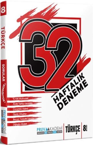 Pruva Akademi 8. Sınıf Türkçe 32 Haftalık Deneme Komisyon