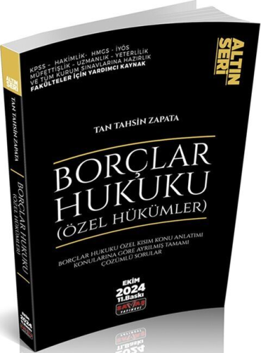 Borçlar Hukuku (Özel Hükümler) (Altın Seri) Tan Tahsin Zapata