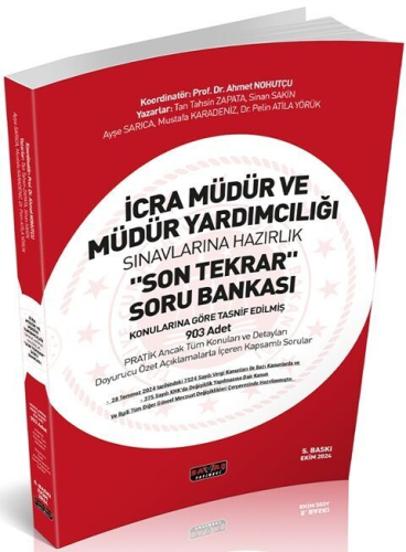 İcra Müdür ve Müdür Yardımcılığı Son Tekrar Soru Bankası Ahmet Nohutçu