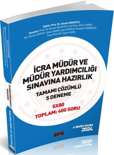 Savaş Yayınları 2024 İcra Müdür ve Müdür Yardımcılığı Tamamı Çözümlü 5