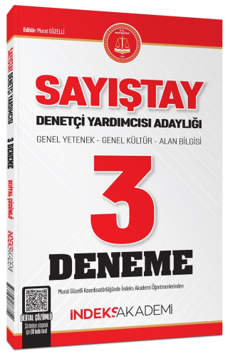 İndeks Akademi Sayıştay Denetçi Yardımcısı Adaylığı 3 Deneme Çözümlü K