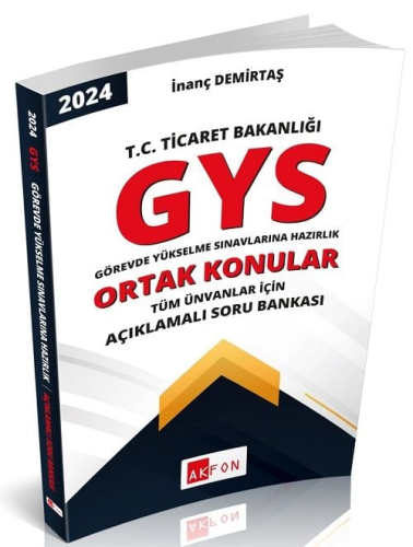 Akfon Yayınları 2024 GYS TC Ticaret Bakanlığı Ortak Konular Açıklamalı