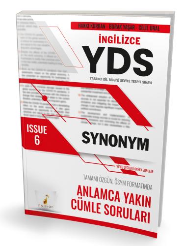 YDS İngilizce Synonym Issue 6 Hakkı Kurban