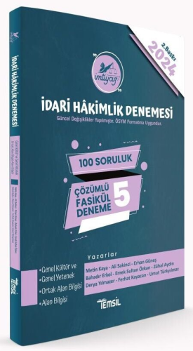 Temsil Yayınları 2024 İdari Hakimlik İMTİYAZ Fasikül 5 Deneme Çözümlü 