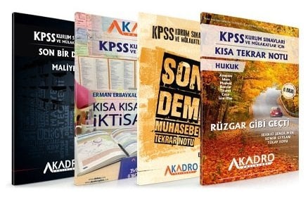 A Kadro KPSS A Grubu ve Kurum Sınavları Son Tekrar Notları 4 Kitap Set