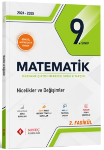 Sonuç Yayınları 9. Sınıf Matematik Nicelikler Ve Değişimler Soru Kitap