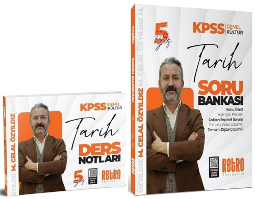 Retro Yayıncılık 2025 KPSS Tarih 5Yüz Ders Notları ve Soru Bankası 2'l