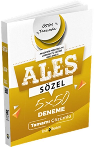 Tercih Akademi ALES Sözel 5x50 Tamamı Çözümlü Deneme Sınavı Komisyon