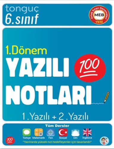 Tonguç Akademi 6. Sınıf Tüm Dersler 1. Dönem 1. Yazılı ve 2. Yazılı No