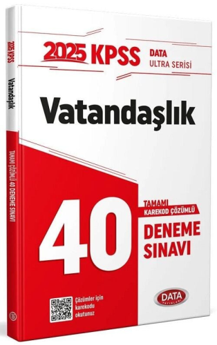 Data Yayınları 2025 KPSS Ultra Serisi Vatandaşlık 40 Deneme Sınavı Kom