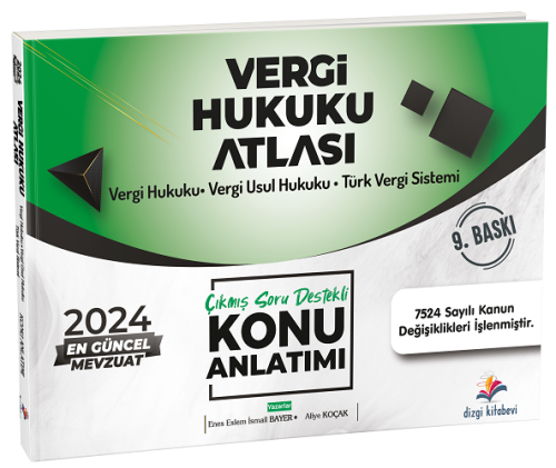 Dizgi Kitap Yayınları 2024 Vergi Hukuku Atlası Çıkmış Soru Destekli Ko