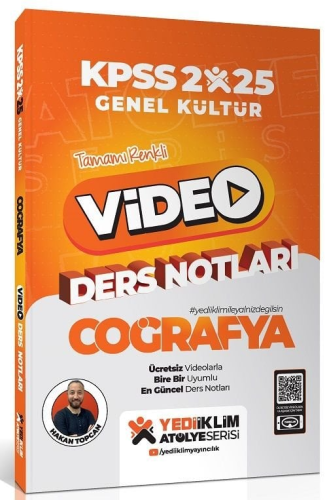 Yediiklim Yayınları 2025 KPSS Atölye Genel Kültür Coğrafya Video Ders 