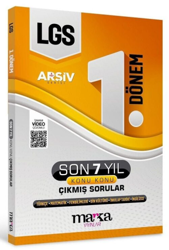 Marka Yayınları 8. Sınıf LGS 1. Dönem Konu Konu Çıkmış Sorular Son 7 Y