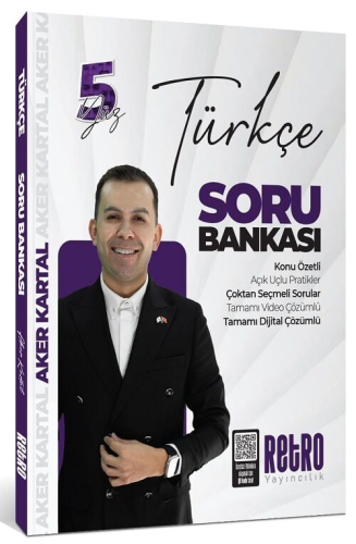 Retro Yayıncılık 2025 KPSS Türkçe 5 Yüz Soru Bankası Çözümlü Aker Kart