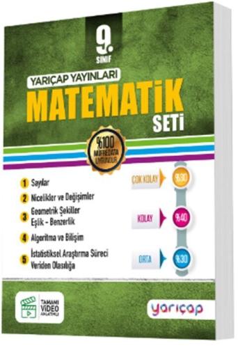 YarıÇap Yayınları 9. Sınıf Matematik Seti Komisyon