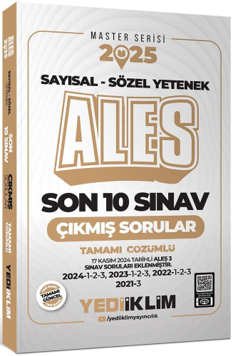 Yediiklim Yayınları 2025 ALES Master Serisi Sayısal Sözel Yetenek Tama