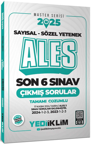 Yediiklim Yayınları 2025 ALES Master Serisi Sayısal Sözel Yetenek Tama