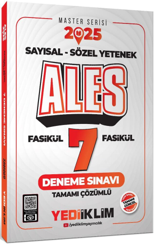 Yediiklim Yayınları 2025 ALES Sayısal Sözel Yetenek Tamamı Çözümlü 7 F