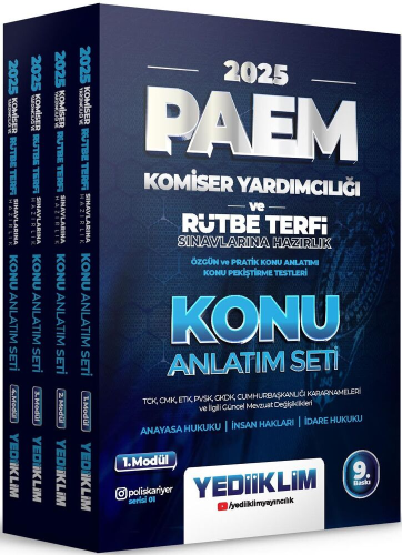 Yediiklim Yayınları 2025 PAEM Komiser Yardımcılığı ve Rütbe Terfi Sına