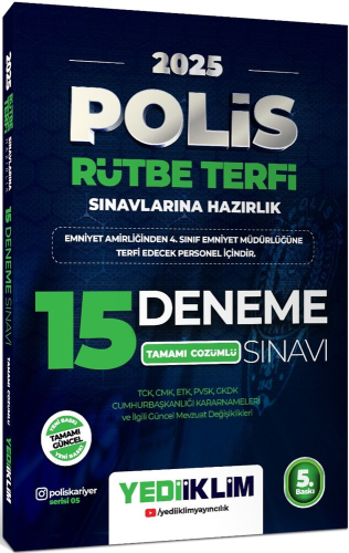 Yediiklim Yayınları 2025 Polis Rütbe Terfi Sınavlarına Hazırlık Tamamı