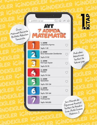 Yediiklim Yayınları AYT Yedi Adımda Temelden Zirveye Matematik Tamamı 