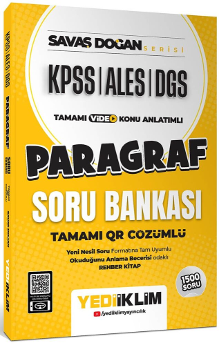 Yediiklim Yayınları KPSS ALES DGS Savaş Doğan Serisi Paragraf Tamamı V