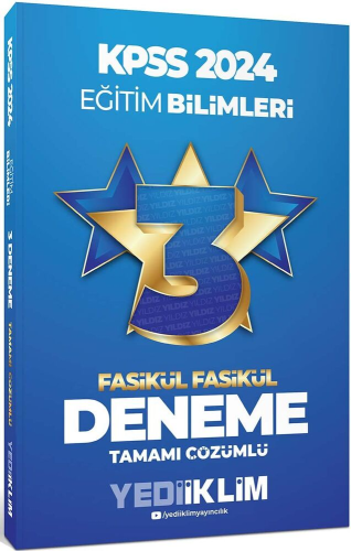 Yediiklim Yayınları 2024 KPSS Eğitim Bilimleri Tamamı Çözümlü 3 Yıldız