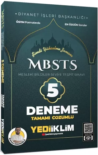 Yediiklim Yayınları 2024 MBSTS Mesleki Bilgiler Seviye Tespit Sınavı T