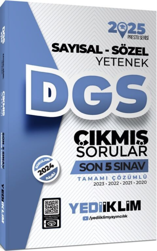 Yediiklim Yayınları 2025 DGS Sayısal Sözel Yetenek Tamamı Çözümlü Son 