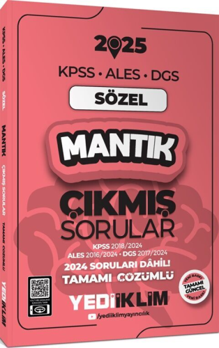 Yediiklim Yayınları 2025 KPSS ALES DGS Sözel Mantık Çıkmış Sorular ve 