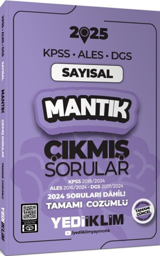 Yediiklim Yayınları 2025 KPSS ALES DGS Sayısal Mantık Çıkmış Sorular v