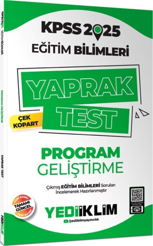 Yediiklim Yayınları 2025 KPSS Eğitim Bilimleri Program Geliştirme Çek 