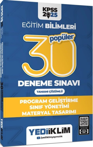 Yediiklim Yayınları 2025 KPSS Eğitim Bilimleri 30 Popüler Program Geli