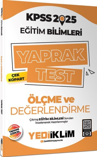 Yediiklim Yayınları 2025 KPSS Eğitim Bilimleri Ölçme ve Değerlendirme 