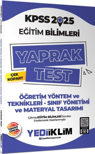 Yediiklim Yayınları 2025 KPSS Eğitim Bilimleri Öğretim Yöntem ve Tekni