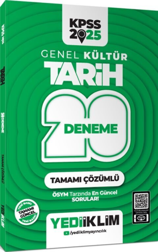 Yediiklim Yayınları 2025 KPSS Genel Kültür Tarih Tamamı Çözümlü 20 Den