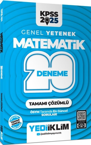 Yediiklim Yayınları 2025 KPSS Genel Yetenek Matematik Tamamı Çözümlü 2