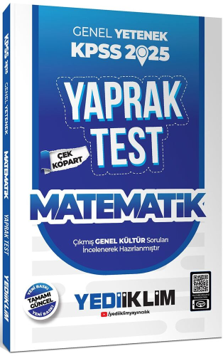 Yediiklim Yayınları 2025 KPSS Genel Yetenek Matematik Çek Kopart Yapra