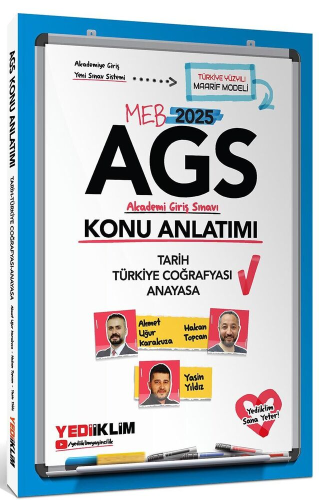 Yediiklim Yayınları 2025 MEB AGS Tarih Türkiye Coğrafyası ve Anayasa K