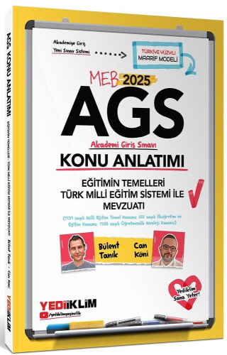 Yediiklim Yayınları 2025 MEB AGS Eğitimin Temelleri Türk Milli Eğitim 