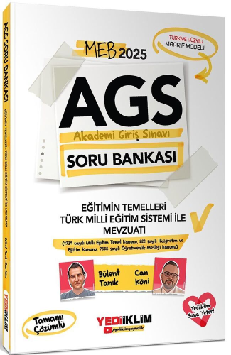 Yediiklim Yayınları 2025 MEB AGS Eğitimin Temelleri Türk Milli Eğitim 