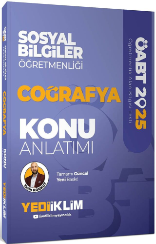 Yediiklim Yayınları 2025 ÖABT Sosyal Bilgiler Öğretmenliği Coğrafya Ko