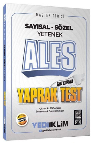 Yediiklim Yayınları 2025 ALES Sayısal Sözel Yetenek Çek Kopart Yaprak 