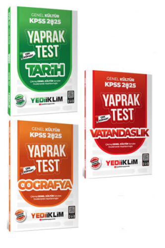 Yediiklim Yayınları 2025 KPSS Genel Kültür Yaprak Test Seti Komisyon