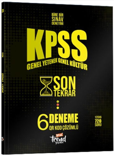 Yeni Trend Yayınları KPSS Son Tekrar QR Çözümlü 6 Deneme Komisyon