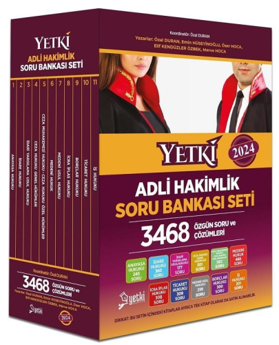 Yetki Yayınları 2024 Adli Hakimlik Soru Bankası Seti Komisyon