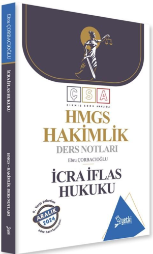 Yetki Yayınları 2024 HMGS Hakimlik İcra İflas Hukuku Ders Notları Ebru