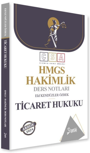 Yetki Yayınları 2024 HMGS Hakimlik Ticaret Hukuku Ders Notları Ayşe Ho