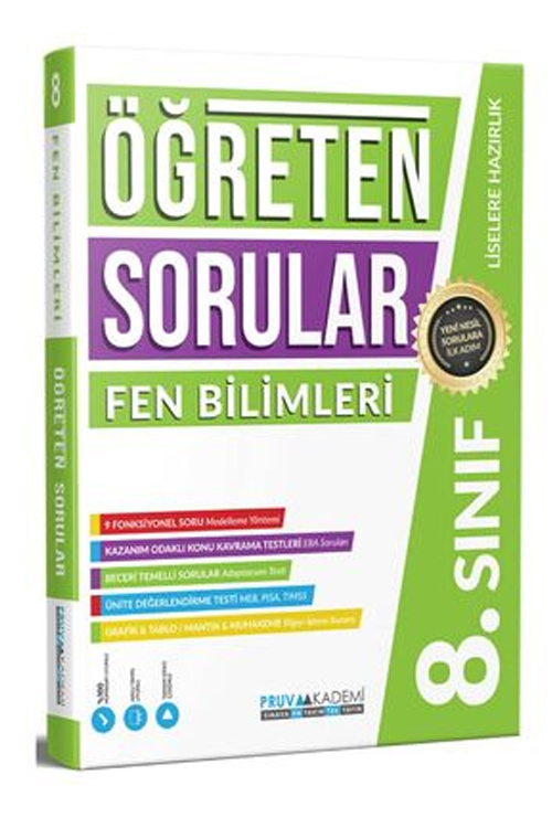 Pruva Akademi 8. Sınıf Fen Bilimleri Öğreten Soru Bankası Komisyon